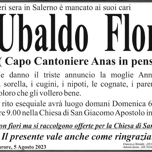 Furore dice addio a Ubaldo Florio, Capo Cantoniere Anas in pensione