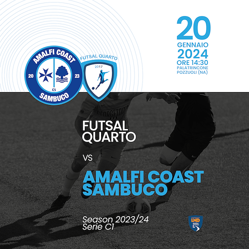 Futsal, prima trasferta del 2024 per l'Amalfi Coast Sambuco: a Pozzuoli se la vedrà con il Quarto