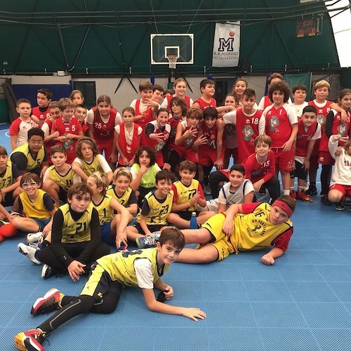 G.S. Minori, ieri l'esordio degli atleti del minibasket allenati dagli istruttori Dipino e Apicella 