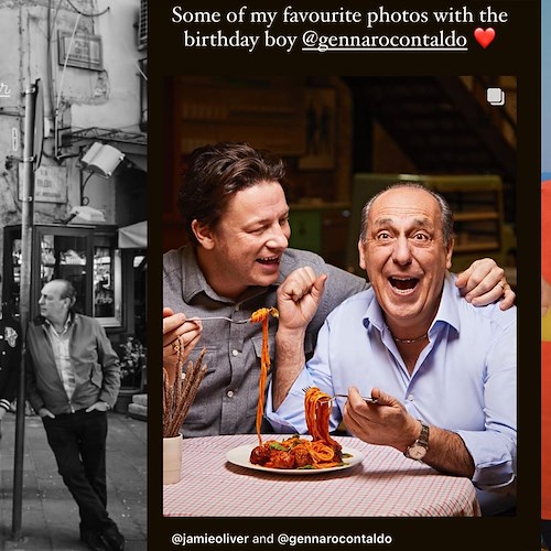 Gennaro Contaldo compie 75 anni e da Londra arrivano gli auguri di Jamie Oliver: «The best of the best, of the best!»