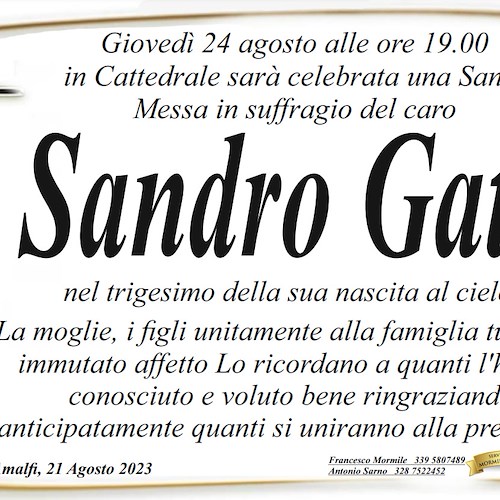 Giovedì 24 agosto la famiglia ricorda Sandro Gatti, scomparso troppo presto