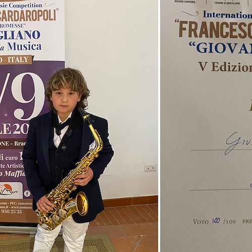 Giuseppe Mansi di soli 7 anni, si classifica primo all'International Music Competition "Francesco Cardaropoli" /Foto /Video