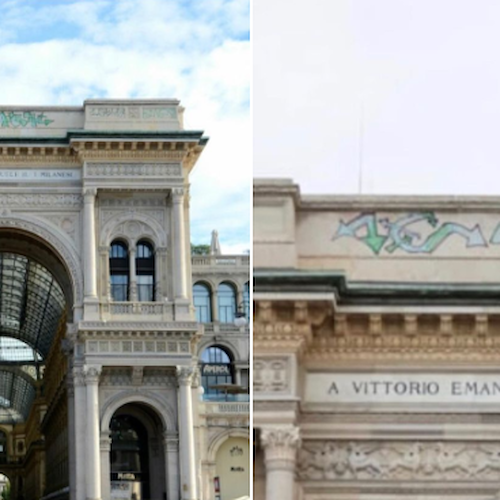 Graffito sulla Galleria Vittorio Emanuele II a Milano, Sangiuliano: «Atto gravissimo, a breve il ddl eco-vandali sarà legge»