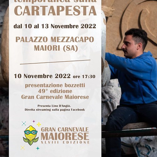 Gran Carnevale Maiorese, 10 novembre a Palazzo Mezzacapo la presentazione dei Bozzetti per la 49esima edizione