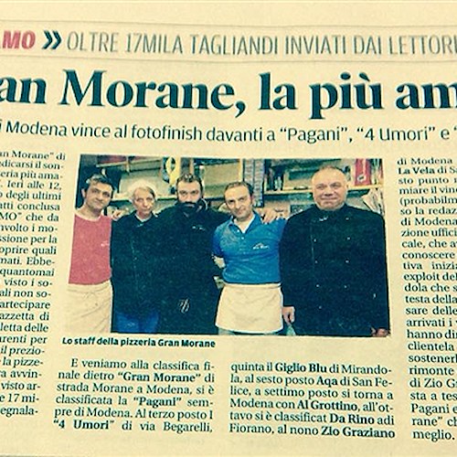 Gran Morane, la pizzeria dei fratelli Vuolo di Tramonti la più amata a Modena