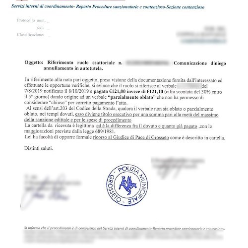 Grosseto: paga la sanzione omettendo 10 centesimi. Stangata da quasi 310 euro per un automobilista irpino 