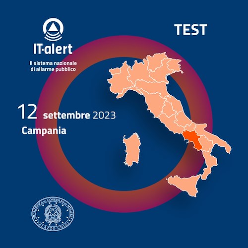 Il 12 settembre la Campania testerà IT-Alert, il nuovo sistema di allarme pubblico nazionale