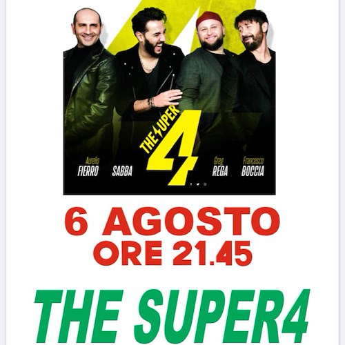 Il 6 agosto “The Super 4” in concerto a Tramonti