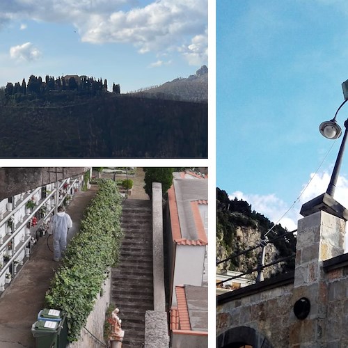 Il forte vento fa danni in Costa d'Amalfi: a Maiori divelto lampione, a Ravello e Tramonti chiusi cimiteri comunali