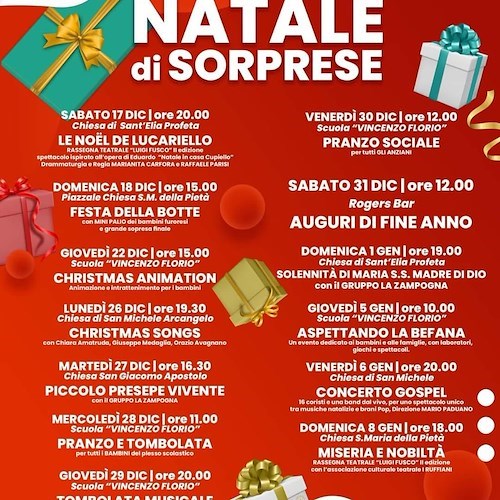 Il Natale a Furore tra teatro, tradizioni ed eventi per bambini /PROGRAMMA