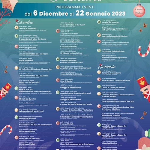 Il Natale a Positano tra eventi per bambini e appuntamenti con la tradizione /PROGRAMMA