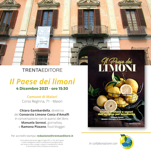 “Il Paese dei limoni”, 4 dicembre a Maiori si presenta il libro che valorizza l'agrume della Costa d'Amalfi