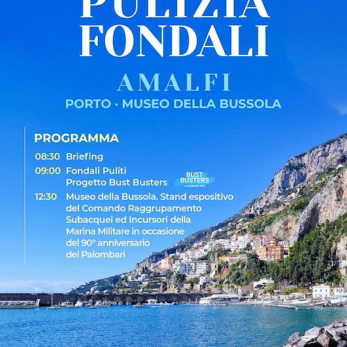 Il progetto “Bust Busters” arriva ad Amalfi, 18 marzo i ragazzi dell’Area Penale di Napoli si immergeranno nell’area del porto