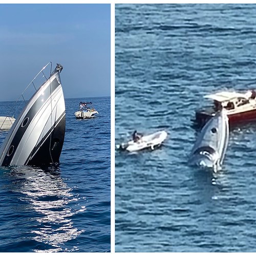 Imbarcazione cola a picco in Costa d'Amalfi, paura per 9 ragazzi [FOTO-VIDEO]