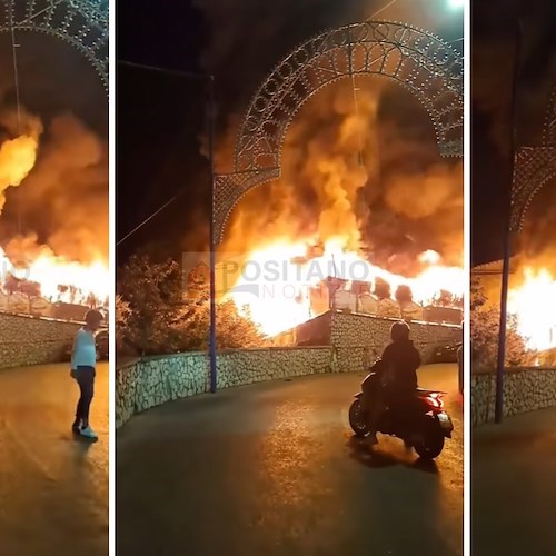 Incendio a Gragnano, ristorante distrutto dalle fiamme: otto ustionati