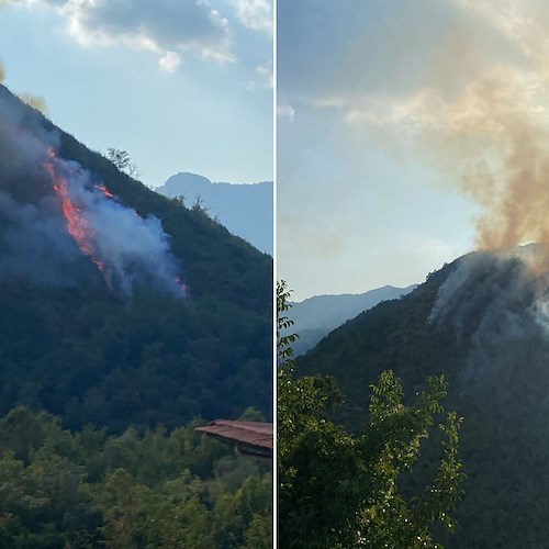 Incendio a Tramonti, i piromani tornano a colpire la parte alta della Costa d'Amalfi /foto