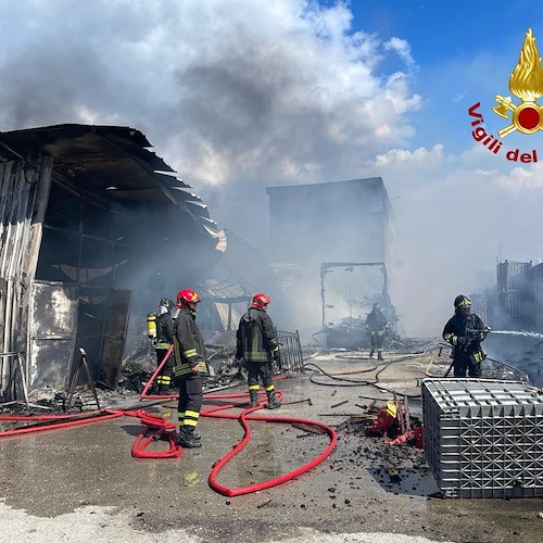 Incendio alla "Sud Frutta Nocerina": evitato il peggio grazie all'intervento dei vigili del fuoco