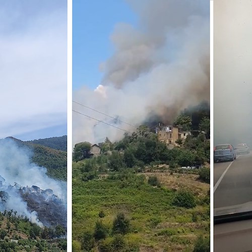 Incendio lungo la SP2 sotto il ristorante “Valleverde”, Sindaco Corbara sconsiglia transito veicoli
