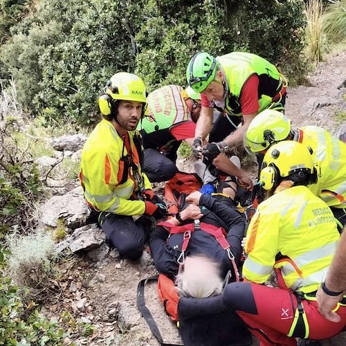 Donna cade sul Sentiero degli Dei<br />&copy; Soccorso Alpino e Speleologico Campania - CNSAS