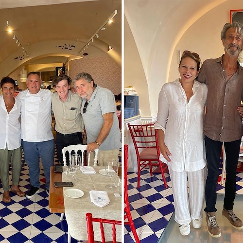 Incontro a sorpresa al Ristorante Sal De Riso "Gourmet" con Sal Da Vinci, Ernesto Lama e Nando Paone /Foto