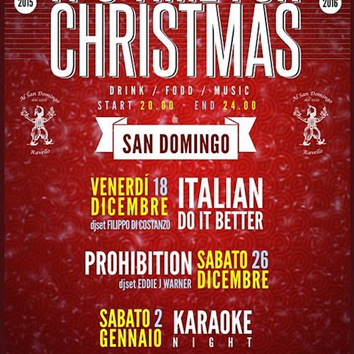 'It’s time for Christmas', a Ravello 4 appuntamenti di musica e gusto al bar San Domingo 