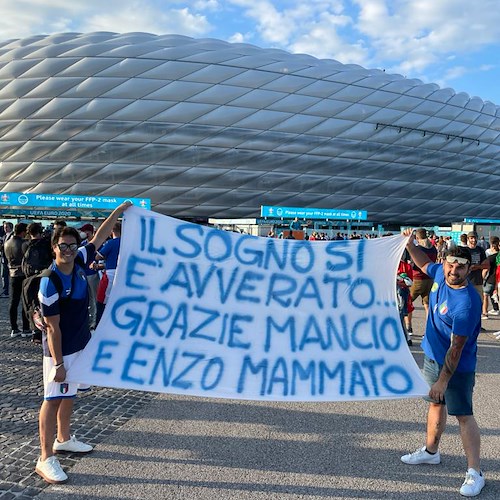 Italia-Belgio: all’Allianz Arena l'esultanza di Alfonso e Moreno di Maiori. Ringraziamento a Mancini ed Enzo Mammato