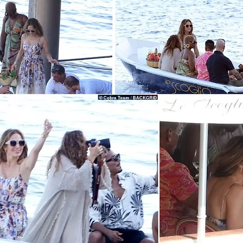 Jennifer Lopez in Costa d'Amalfi per lo shooting pubblicitario del suo marchio di spritz all'italiana “Delola” /FOTO