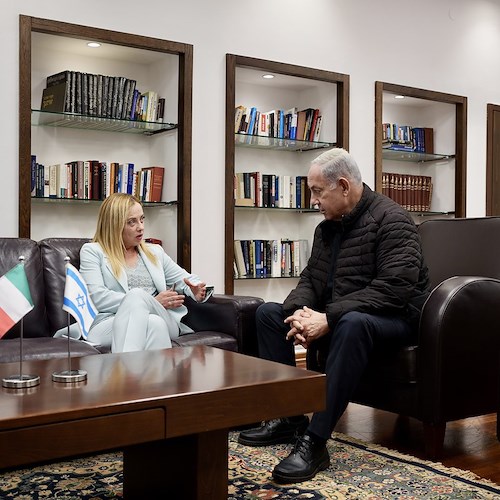 Il Presidente Meloni incontra il Primo Ministro dello Stato di Israele Netanyahu<br />&copy; Governo