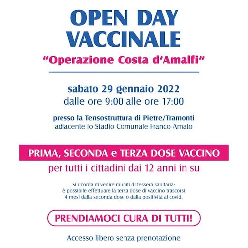 L'open day per i cittadini di Maiori e Minori trasferito alla tensostruttura di Tramonti