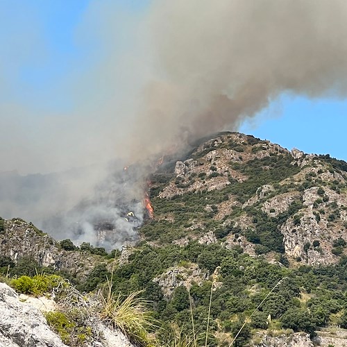 La Costiera che continua a bruciare: grosso incendio a Erchie [FOTO]