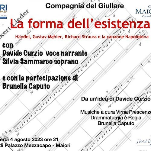 ‘La Forma dell’esistenza’, 4 agosto a Maiori un viaggio tra le più nobili forme artistiche della canzone