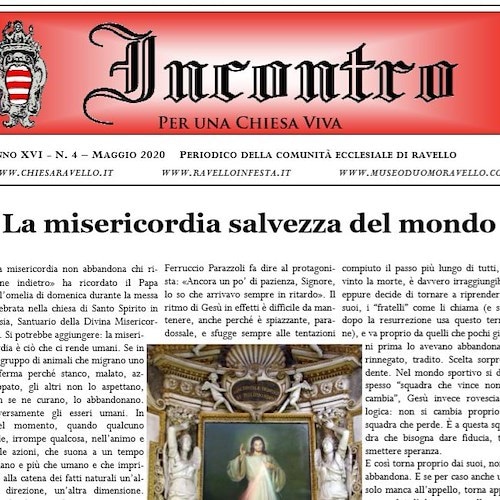 "La misericordia salvezza del mondo": ecco Incontro di maggio 