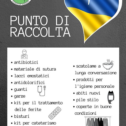 La P.A. I Colibrì Costa d'Amalfi raccoglie beni per la popolazione ucraina: ecco dove portare il proprio contributo