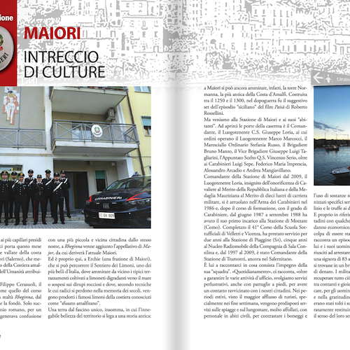 La rivista istituzionale “Il Carabiniere” fa visita alla Stazione di Maiori