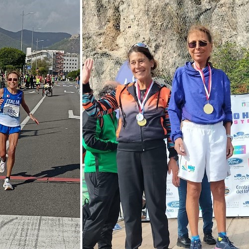 La sindaca di Praiano Anna Maria Caso vince la 'StraSalerno' nella categoria SF60