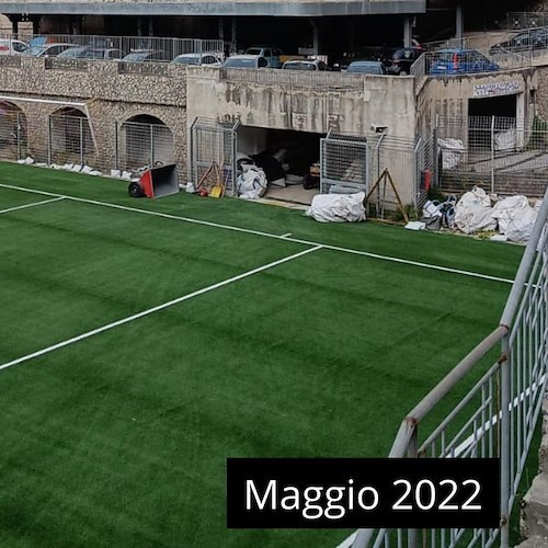 Lavori ancora in corso al campetto di Montepertuso, "Su per Positano": «L'elisoccorso non può atterrare, si faccia presto!»