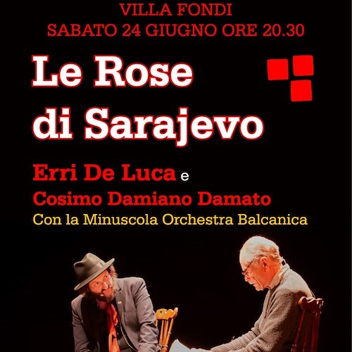 “Le Rose di Sarajevo”: 24 giugno a Piano di Sorrento arriva Erri De Luca