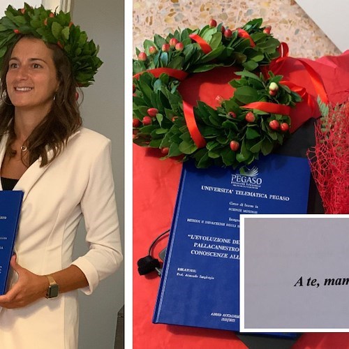 Liliana Miccio di Minori si laurea in Scienze Motorie con una tesi su “L’evoluzione del bambino nella pallacanestro”