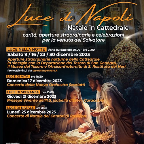 "Luce di Napoli", dal 9 dicembre la rassegna natalizia nella Cattedrale