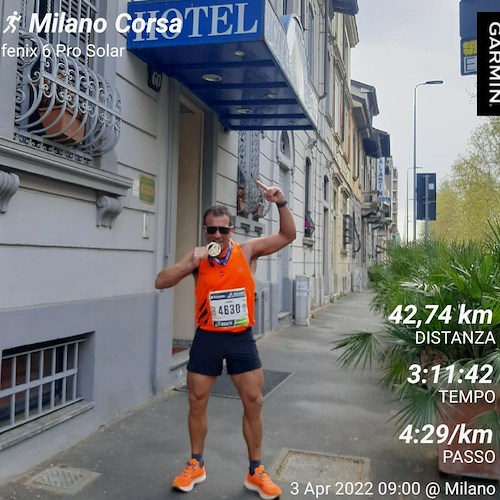 Luciano Proto di Scala supera se stesso alla Maratona di Milano: «Un'emozione indescrivibile»