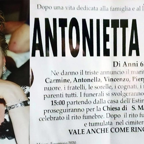 Lutto a Maiori e Minori per la scomparsa di Antonietta Arpino