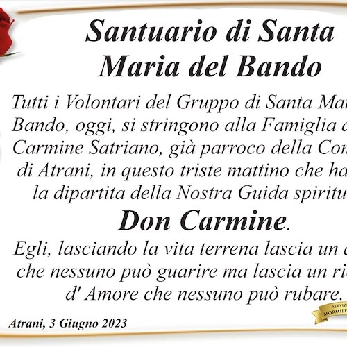 Lutto ad Atrani e Positano per la scomparsa di Don Carmine Satriano Casola