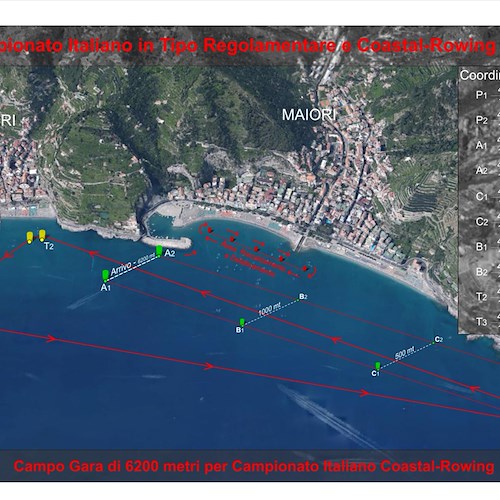Maiori: 6-8 ottobre il Campionato Italiano di Tipo Regolamentare e Coastal Rowing. Ecco campo di gara