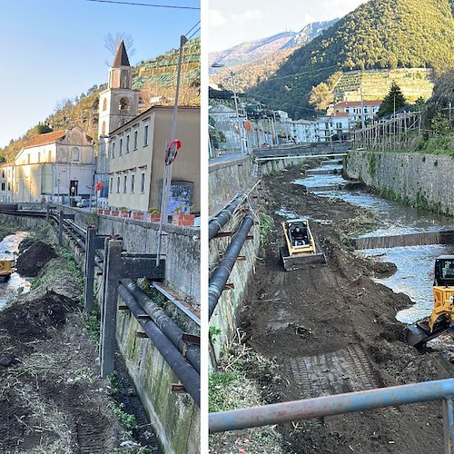 Maiori, al via i lavori di pulizia dell’alveo del fiume Reginna