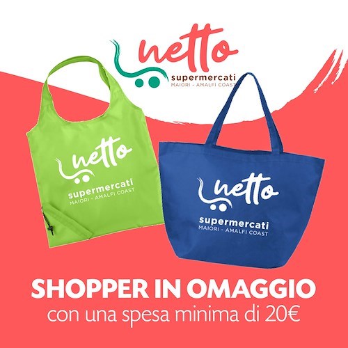 Maiori, da oggi ai Supermercati Netto arrivano le shopper in tessuto per dire basta alla plastica