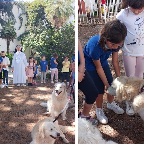 Maiori, grazie all'ENPA la Pet therapy arriva alla Scuola Paritaria delle Suore Domenicane 