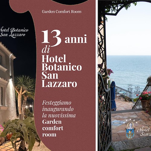 Maiori, il panoramico Hotel Botanico San Lazzaro compie 13 anni e inaugura la nuova Garden comfort room