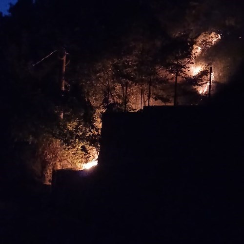 Maiori, nella notte nuovo principio di incendio. Domato dai Vigili del Fuoco [FOTO]