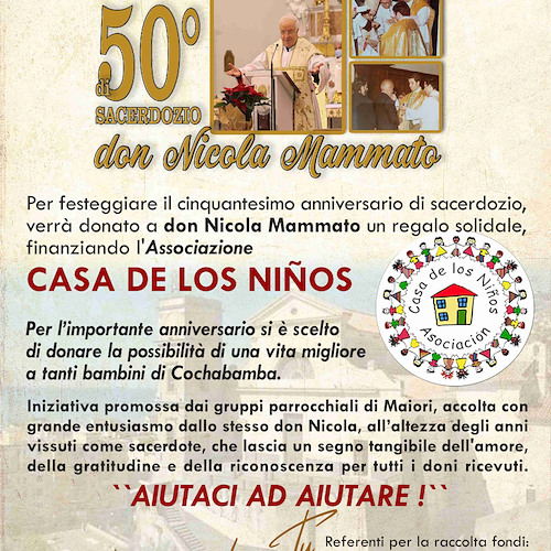 Maiori, parrocchia S. Maria a Mare lancia raccolta fondi per l'associazione "Casa de los Ninos"