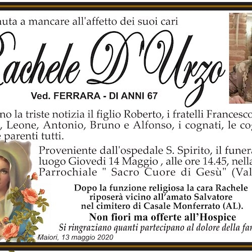 Maiori piange la prematura scomparsa di Rachele D'Urzo